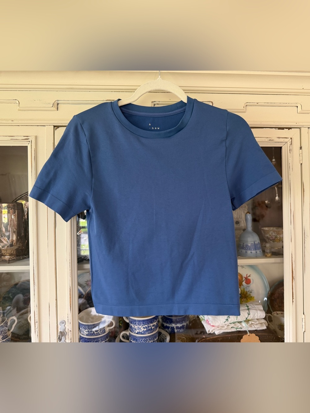 Target Blue Short-Sleeve Crop Top